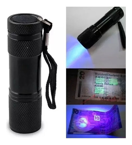 Linterna Uv Lampara Ultravioleta 9 Led Luz Negra Billetes F Linterna A Escoger Luz Blanco
