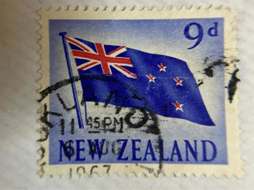 Sello Postal De Nueva Zelanda De 1960  Bandera