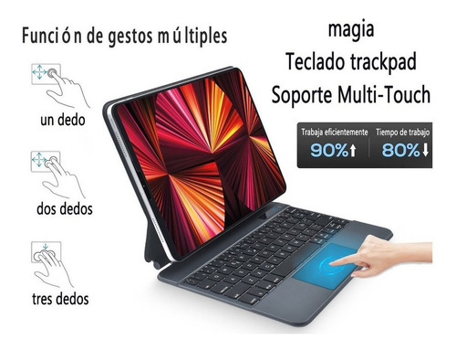 Imagen 3 de 7 de Teclado Magic Trackpad Para Apple iPad 11 2021 2020 2018 Ñ