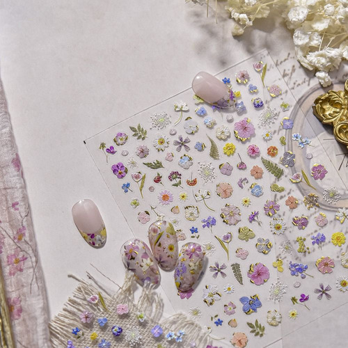 Adesivos De Arte De Unhas, Flores Silvestres De Primavera, D