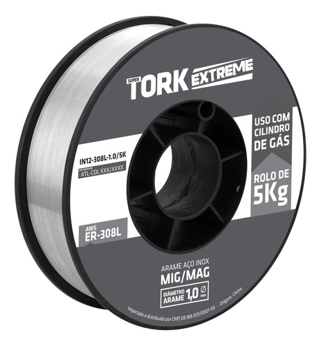 Arame Para Solda Mig Inox Uso Com Gás 1.0mm Rolo De 5kg Tork