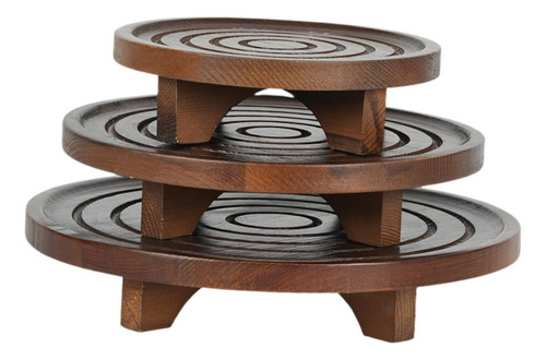 3x Soporte De Plantas De Madera Soporte De Bote De Flores