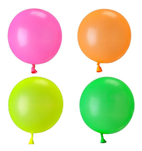 Bexiga Balões Liso Redondo Nº 5 Neon Sortido - 50 Unid