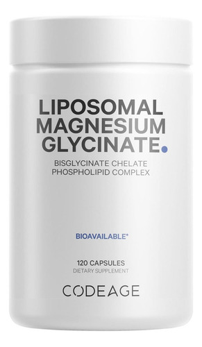 Suplemento de glicinato de magnesio liposomal Codeage, con