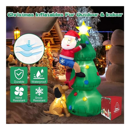 Decoración De Árbol De Navidad Inflable De 1,8 Mm: Papá Noel