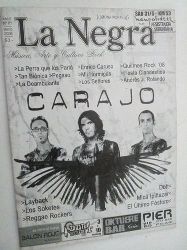 La Negra N° 61 Zona Norte Carajo Tan Biónica ' 2008 (Usado)
