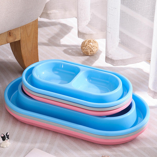 Juego De Tazones De Comida Y Agua, Alimentador De L Azul