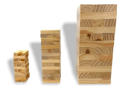 Imagen 4 de 7 de Jenga Gigante 36 Piezas De Pino Sellado Termocontraíble