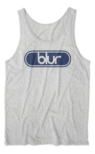 Musculosa Blur Banda Diseño Gris Melange