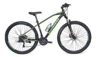 Mountain bike Roadmaster Wind R29 24v frenos de disco mecánico cambios Microshift color negro/verde con pie de apoyo