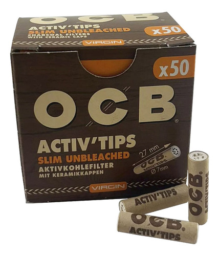 Kit 2 Caixa Filtro De Carvão Ativado Ocb Brown Marrom C/ 50 Sabor Não Contém