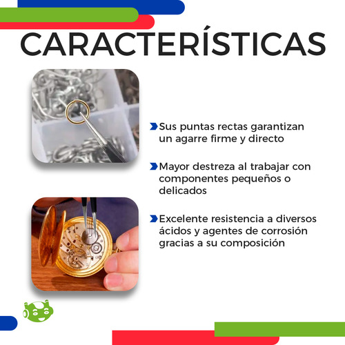 Pinza Punta Recta De Precision Acero Inoxidable Ts-11