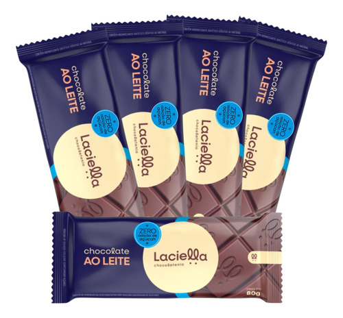 5 Chocolate Ao Leite Zero Adição de Açúcar 80g
