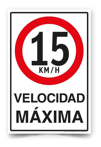 Señalética Velocidad Máxima 45x30cm Metálico