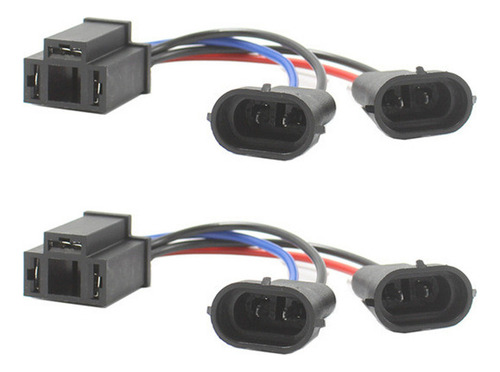 1 Par De Adaptadores Macho H9/h11 A Conector Hembra H4 De 3
