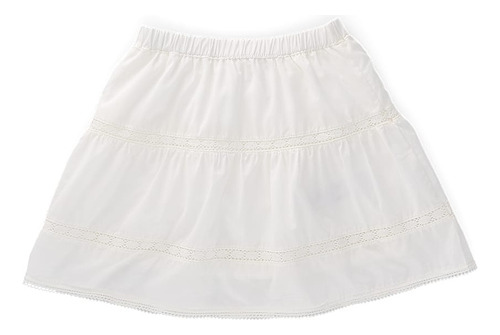 Coqueta Blusa Y Falda Niña Con Textura De Encaje Blanco