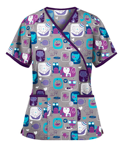Blusa Corta Para Mujer, Uniforme De Trabajo, De Lactancia