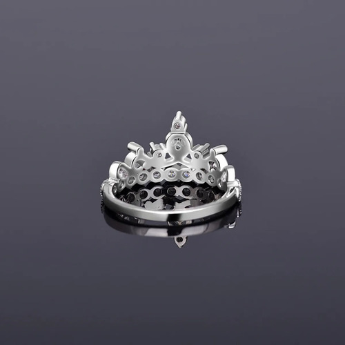 Anillo Corona Princesa Premium Anillo De Plata 925 Argollas Plateado Adulto