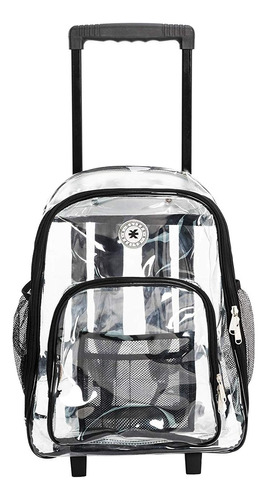Rolling Clear Backpack Heavy Duty Bookbag Quality See T...