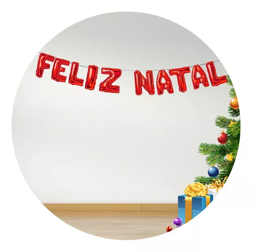 Balão Natalino Enfeite Decoração Casa Letra Feliz Natal 37cm