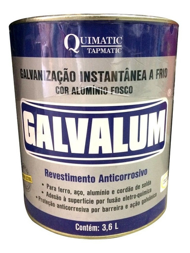 Galvanização A Frio Na Cor Alumínio 3,6 Litros - Quimatic - 