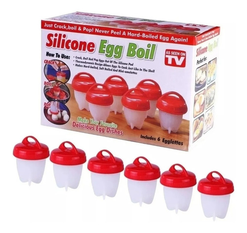 Moldes Cocinar Hervir Huevos Silicone Egg Boil X6 Unidades