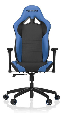 Imagen 2 de 3 de Silla de escritorio Vertagear SL2000 VG-SL2000 gamer ergonómica negra y azul con tapizado de cuero sintético