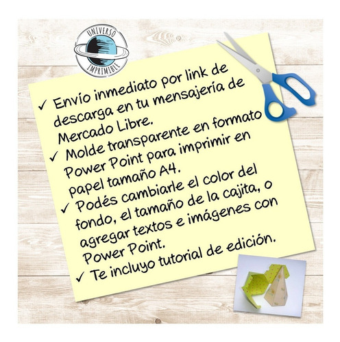 Kit Imprimible Molde Caja Cono Patrón Editable Power Point