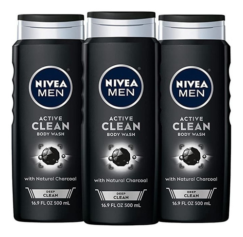 Nivea Men Active Clean. Body Wash 3pack