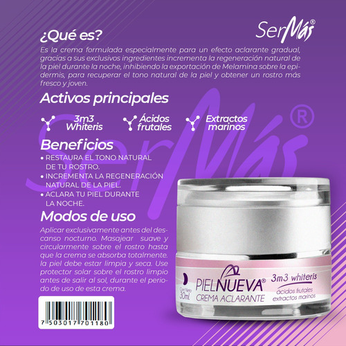 Kit De 3 Cremas Aclarantes Para El Rostro 50 Ml Aclara