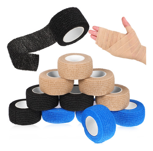 Cinta Adhesiva Grip Cover, Vendaje Transpirable, 12 Rollos