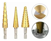 Comprar Juego De 3 Brocas Cónicas Hss Acero Rápido Titanio Metal