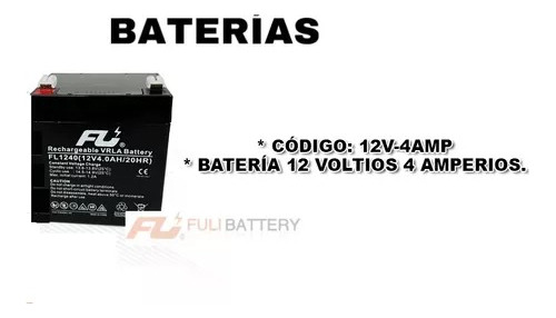 Batería 12v 4amp Fuli Battery