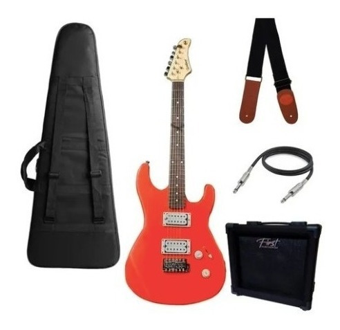 Kit Guitarra Waldman + Capa + Cabo + Ampli Sheldon