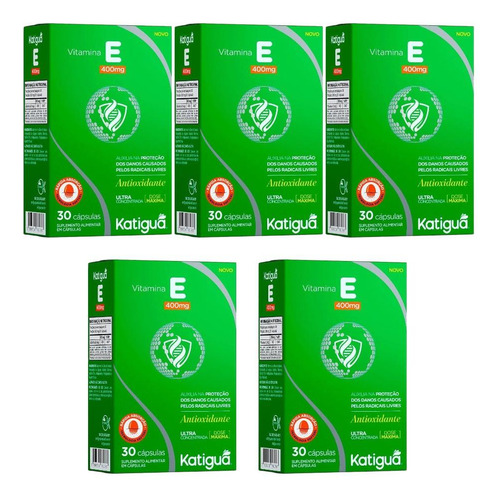 Kit Vitamina E Katiguá 400mg Com 5 Caixas De 30 Cáps Cada