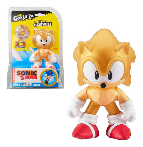 Sonic Elástico Brinquedo Estica Classico 13cm - Dourado