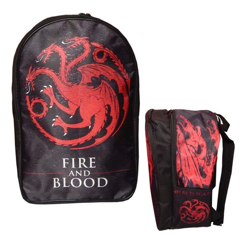 Imagen 1 de 2 de Game Of Thrones Got Mochila Backpack Targaryen Fire Blood