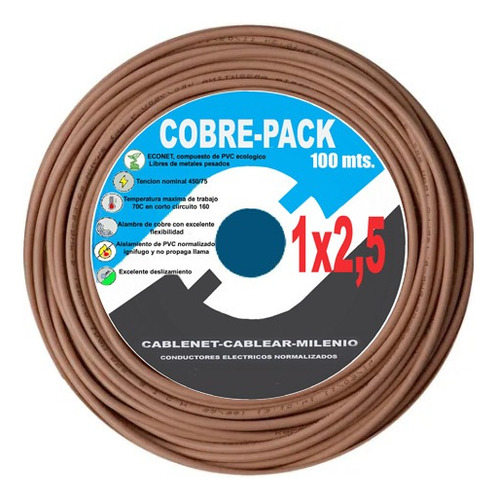 Cable Unipolar Normalizado Cobre 1x4mm Por Rollo De 100mts