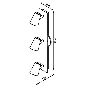 Imagen 2 de 3 de Aplique Spot De Techo Pared Sonata Platil 3 Luces Dicro