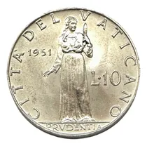 Comprar Vaticano - 10 Liras - Año 1951 - Papa Pio Xii (12) - Km #52