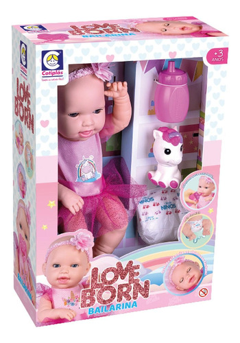 Boneca Bebê Bailarina Love Born 36 Cm - Cotiplás 2610