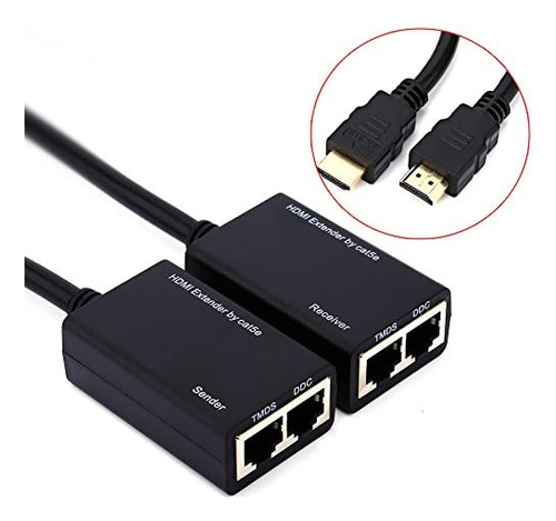 Convertidor Pusokei Cat6 Cat7 A Hdmi, Repetidor Extensor Lan