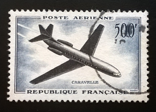 Francia Aviones, Sello Aéreo Yv. 36 Caravelle Usado L11838