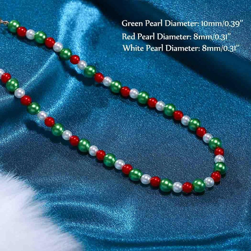 Yalice Collar De Perlas De Navidad, Gargantilla Colorida De