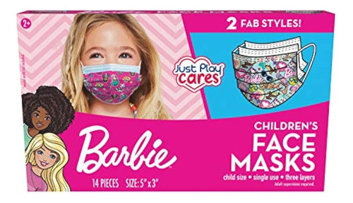 Just Play Máscara Facial De Un Solo Uso Para Niños, Barbie, 