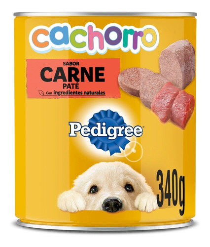 Lata Pedigree Cachorro Pate Carne X 340 Grs