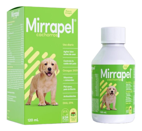 Mirrapel Cachorros 120ml Vitaminas, Suplemento C Dérmico