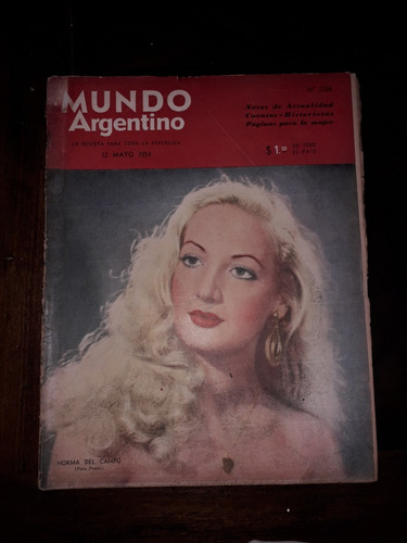 Revista Antigua Mundo Argentino Año '54 Not Ovacion A Peron 