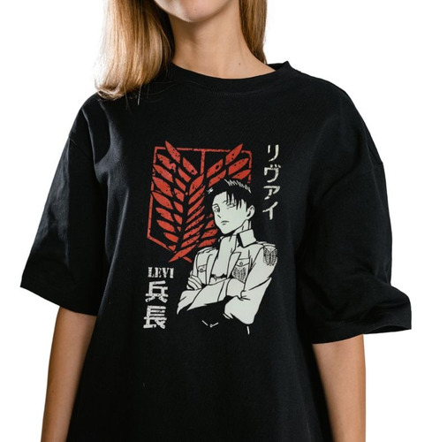 Playera Attack On Titan Levi Negra Anime