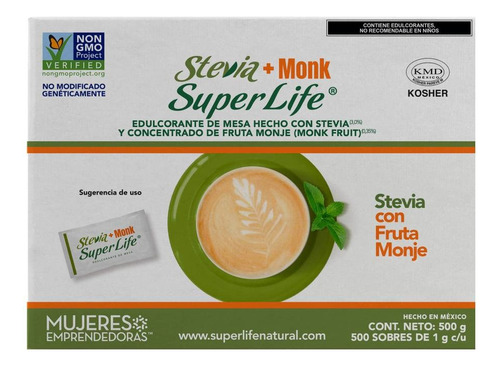 Stevia Fruta Monje 500 Sobres 1g C/u Sin Azúcar Kosher